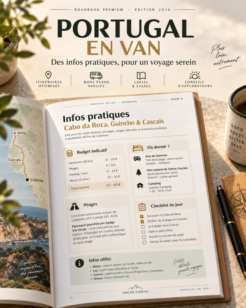 Exemple journée roadbooks Portugal en van